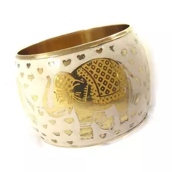 Les Trsors De Lily [J7704] - Дизайнерский браслет Katmandu бежево-золотой