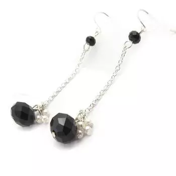 Les Trsors De Lily [J7834] - Черные дизайнерские серьги Mineralia