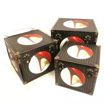 Les Trsors De Lily [J7868] - Набор из 3 деревянных сундуков Jardin des Plantes черный красный