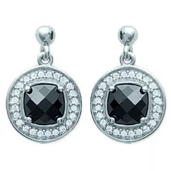 Les Trsors De Lily [J8147] - Серебряные серьги Romy черно-белые (родий) - 12 мм