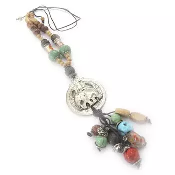 Les Trsors De Lily [J8516] - Дизайнерское колье Kathmandu серебряный индийский слон.