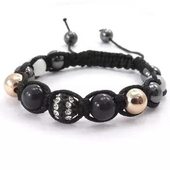 Les Trsors De Lily [J8956] - Этнический браслет Шамбала черное золото