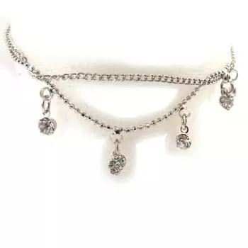 Les Trsors De Lily [K0651] - Ножной браслет с цепочкой Cristal белый