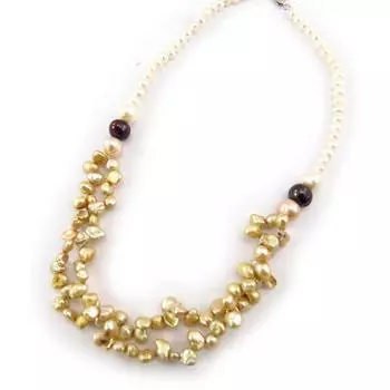 Les Trsors De Lily [K1002] - Колье Beaut BIWA бежевый золотой цвет слоновой кости