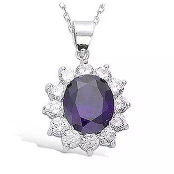 Les Trsors De Lily [K1367] - подвеска Victorina с серебряно-белым аметистом (родированное покрытие) - 20x18 мм