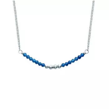 Les Trsors De Lily [K2413] - Серебряное колье «Минералия», серебристо-синий - 40x2 мм