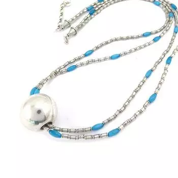 Les Trsors De Lily [K2818] - Серебристо-голубое ожерелье «Килиманджаро»