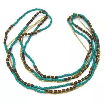 Les Trsors De Lily [K2827] - длинное колье Kilimanjaro из зеленого золота