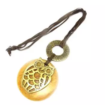 Les Trsors De Lily [K3304] - Колье Килиманджаро золотисто-коричневое (сова)