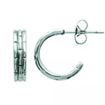 Les Trsors De Lily [K3807] — серебряные серьги-кольца «Chorographie» из стали — 15 мм 3 мм