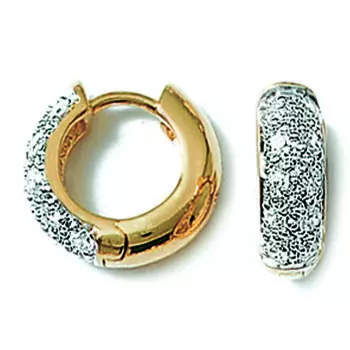 Les Trsors De Lily [K5143] - Позолоченные обручи Goddess из белого золота - 14x5 мм