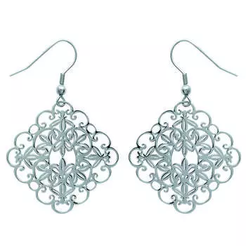 Les Trsors De Lily [K5157] - Серьги из стали Кармен серебро - 35x35 мм