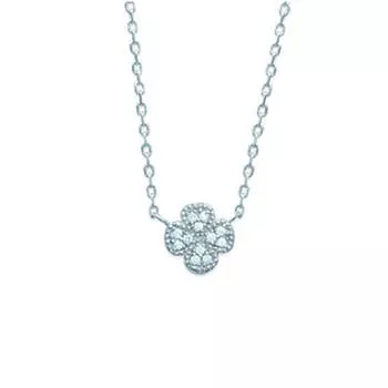 Les Trsors De Lily [K5215] - Серебряное колье «Клевер» серебристо-белое (родиевое покрытие) - 9 мм