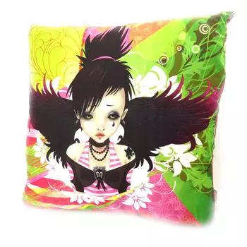 Les Trsors De Lily [K5379] - Подушка декоративная Fairy Dreams розово-зеленая.