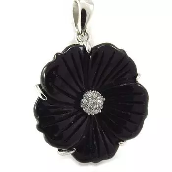 Les Trsors De Lily [K6477] - Серебряный кулон Rosa Romantica черный перламутр