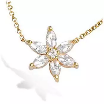 Les Trsors De Lily [K6645] - Позолоченное колье Flora из белого золота - 12 мм