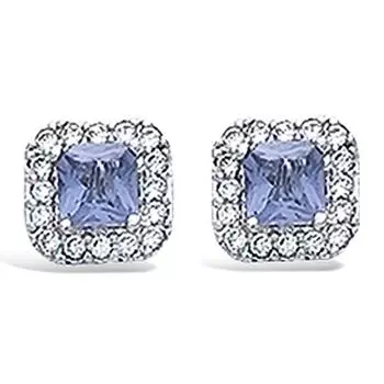 Les Trsors De Lily [K7193] - Серебряные серьги Sissi серебристо-белый танзанит (родированное покрытие) - 6x6 мм