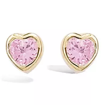 Les Trsors De Lily [K7194] - Позолоченные серьги Love из розового золота - 5x5 мм
