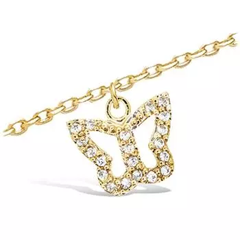 Les Trsors De Lily [K9111] - Ножной браслет с позолотой Бабочка из белого золота - 10x8 мм