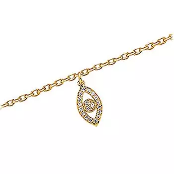 Les Trsors De Lily [K9124] - Позолоченный браслет Eye of Fatma , белое золото - 10x6 мм