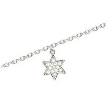 Les Trsors De Lily [K9146] - Серебряный ножной браслет Звезда белое серебро (родий) - 7x7 мм