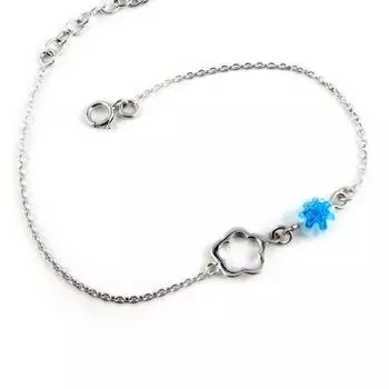 Les Trsors De Lily [K9573] — Синий серебряный браслет «Флора»