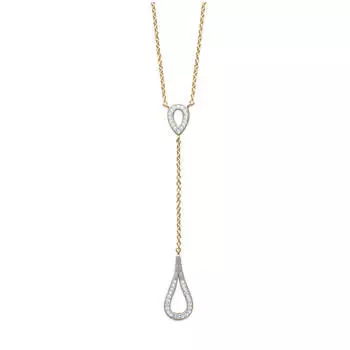 Les Trsors De Lily [L0447] - Позолоченное колье Desse , белое золото - 64x9 мм