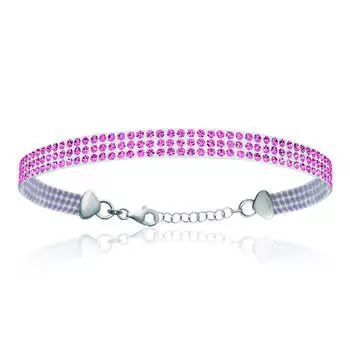 Les Trsors De Lily [L0468] - Розовый серебряный браслет Sissi (кристалл) - 5 мм