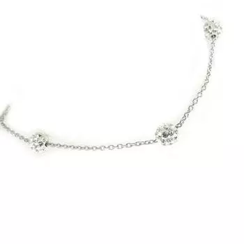 Les Trsors De Lily [L0516] - Серебряный браслет белого цвета Sissi - 6 мм