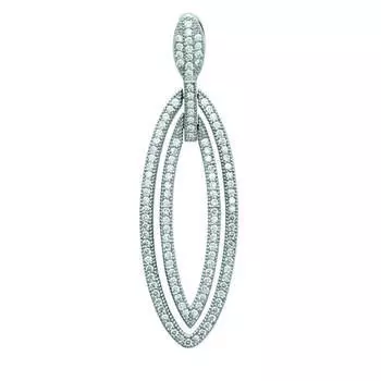 Les Trsors De Lily [L0704] - Серебряный кулон Сисси белое серебро (родированное покрытие) - 50x14 мм