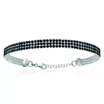 Les Trsors De Lily [L0713] - Серебряный браслет Sissi черный (хрусталь) - 5 мм