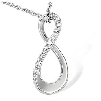 Les Trsors De Lily [L1280] - Серебряное колье Infinite Серебристо-белый (родий) - 30x13 мм