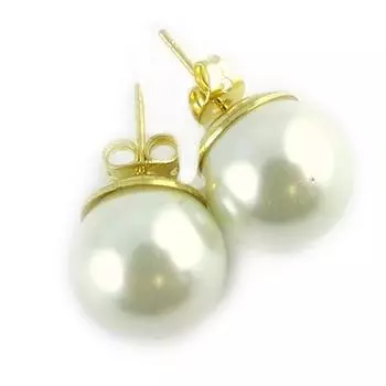 Les Trsors De Lily [L1585] - Серьги Perla цвета слоновой кости (12 мм)