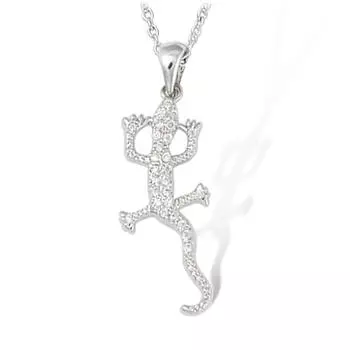 Les Trsors De Lily [L1793] - Серебряный кулон Salamandre Sublime серебристо-белый (родий) - 30x8 мм