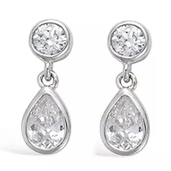 Les Trsors De Lily [L1830] - Серебряные серьги Damoiselles Белое серебро (родий) - 13x5 мм