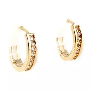 Les Trsors De Lily [L1835] - Белые позолоченные серьги-кольца «Богиня»