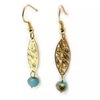 Les Trsors De Lily [L3024] - Дизайнерские серьги Scarlett золотисто-бирюзовый