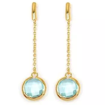 Les Trsors De Lily [L3047] - Позолоченные серьги с аквамарином Linda Позолоченные серьги - 42x10 мм