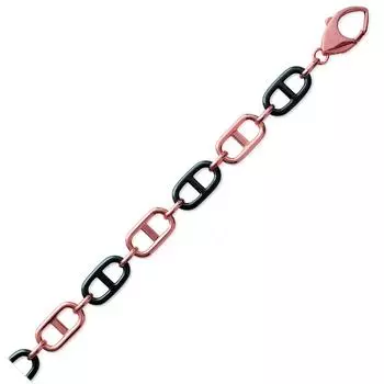 Les Trsors De Lily [L3883] - Позолоченный браслет Marine Mesh розовато-черная керамика - 19 см 10 мм
