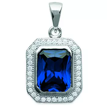 Les Trsors De Lily [L3919] - Серебряный кулон Sissi белый сапфир (родий) - 13x12 мм.