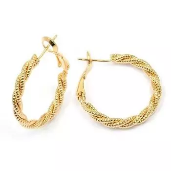 Les Trsors De Lily [L4313] - Позолоченные серьги-кольца Torsades - 25x3 мм