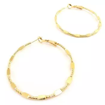 Les Trsors De Lily [L4316] — позолоченные серьги-кольца «Chorographie» (4,5 см)