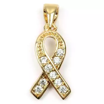 Les Trsors De Lily [L4367] - Позолоченный кулон Sida Ribbon из белого золота - 20x10 мм