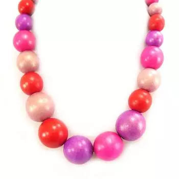 Les Trsors De Lily [L5264] - Деревянное колье Amazonia розово-лиловый - 2 см