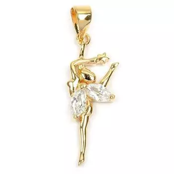 Les Trsors De Lily [L5302] - Позолоченный кулон Tinkerbell белое золото - 30x10 мм