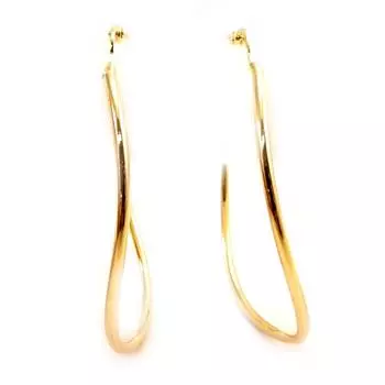 Les Trsors De Lily [L5310] - Позолоченные позолоченные серьги-кольца Ondulations - 55x2 мм