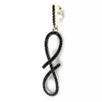 Les Trsors De Lily [L6688] - Черный серебряный кулон Сисси (бесконечность)