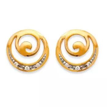 Les Trsors De Lily [L6689] - Серьги с позолотой Sissi белое золото - 10 мм