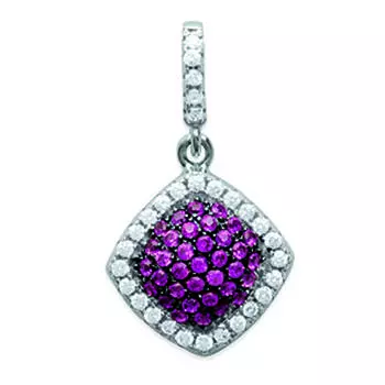 Les Trsors De Lily [L6696] - Серебряный кулон Sissi розовое белое серебро (родированное покрытие) - 10x10 мм