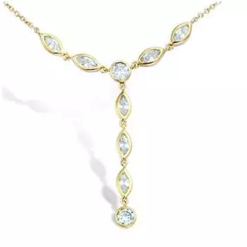 Les Trsors De Lily [L7054] - Позолоченное колье Богиня из белого золота - 35x3 мм